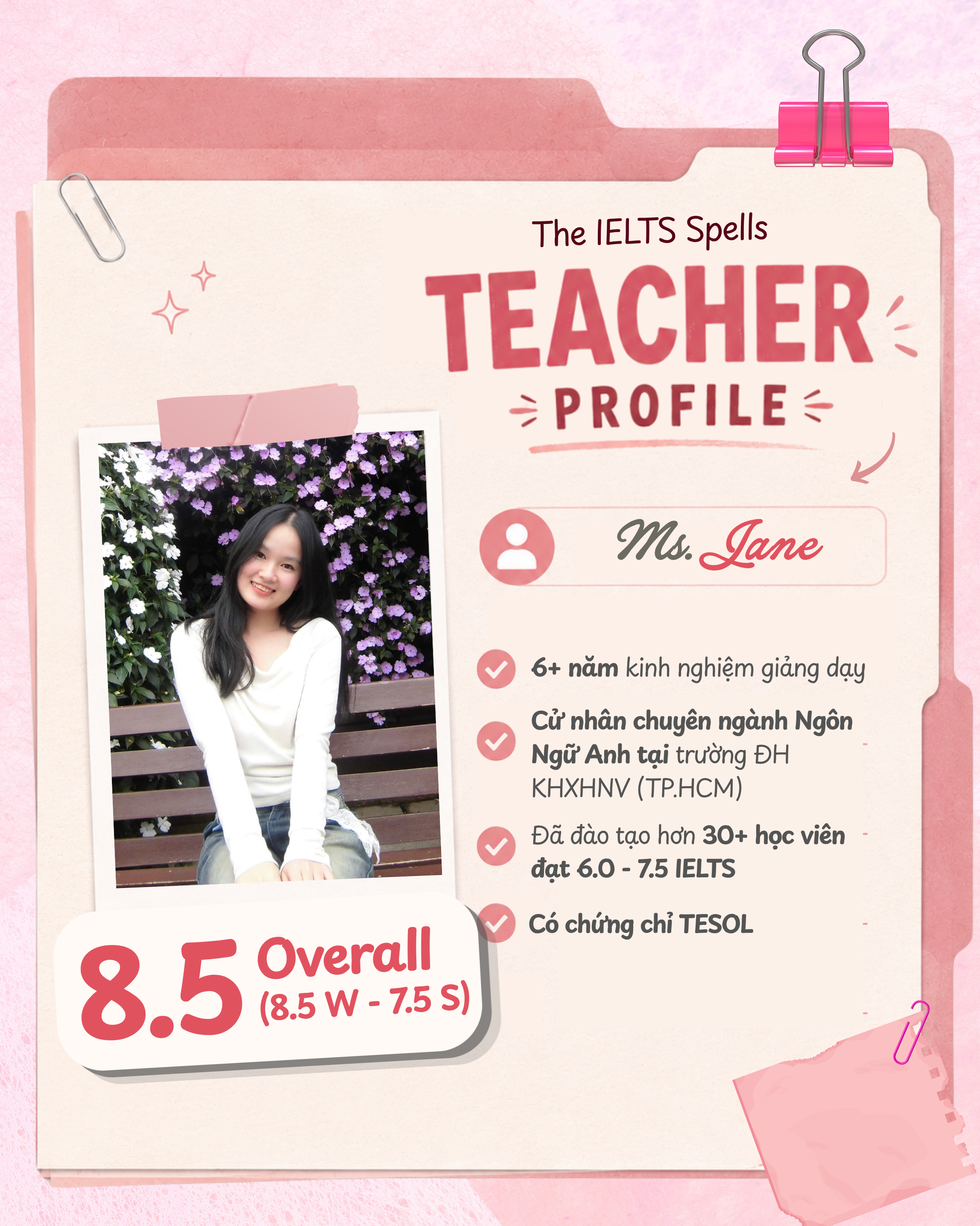 Profile & bằng cấp Ms. Jane