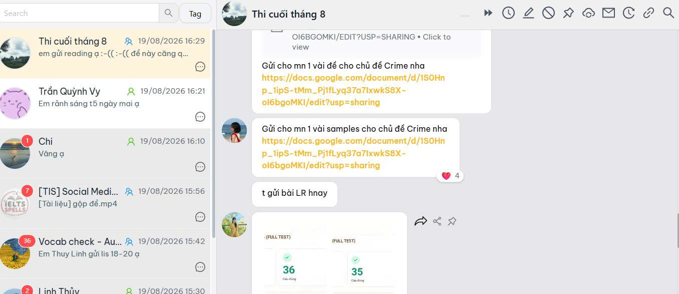 Chăm sóc & hỗ trợ học viên tận tâm The IELTS Spells